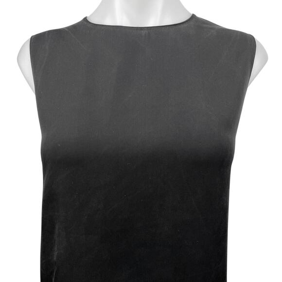 Theory 100% Silk Black Straight Shell Modern Georgette Sleeveless Blouse Top XL - Picture 3 of 4